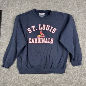 Stitches Sweatshirt Mens 2XL Navy Blue St. Louis Cardinals Graphic MLB Pullover